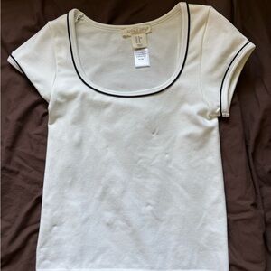 White Scoop Neck Top